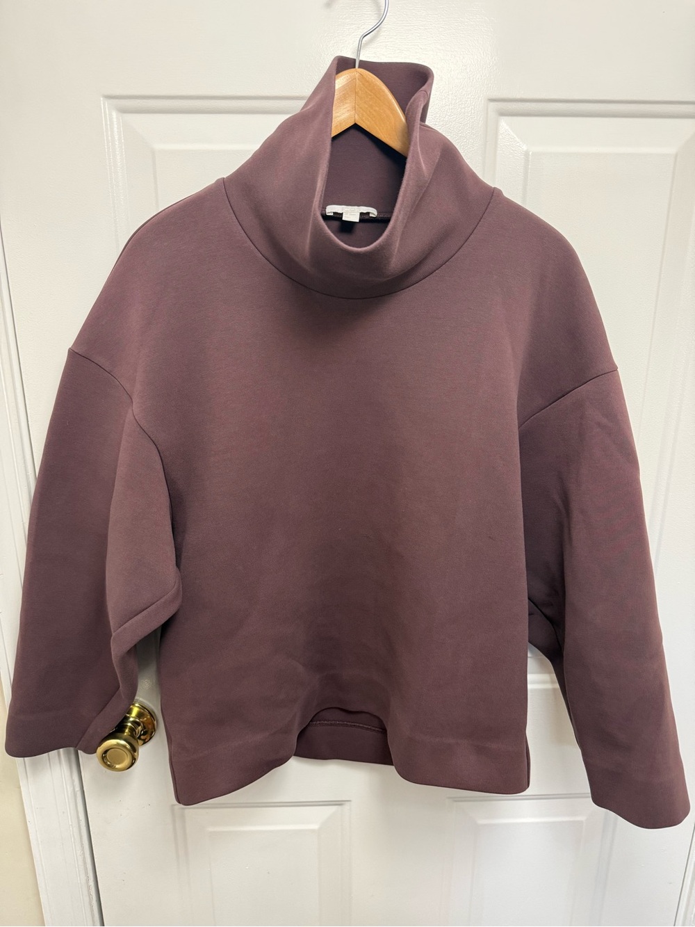 Cos Purple Funnel Neck Relaxed Fit Long Sleeve Top Size XS Quiet Luxury Casual